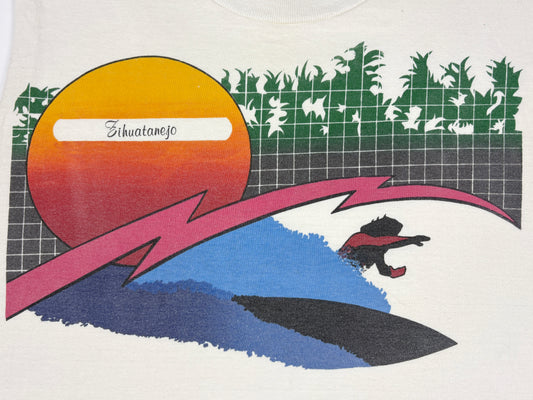 Zihuatanejo Mexico 80s Graphic Sleeveless Crop Top