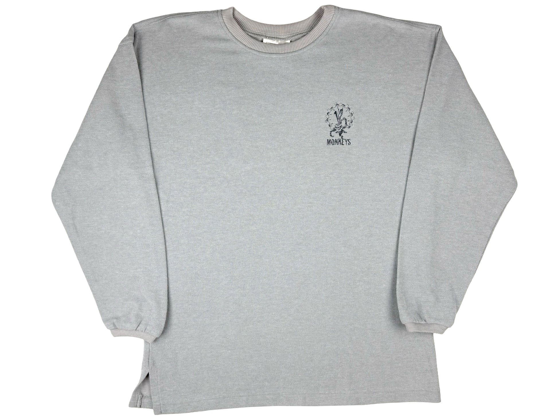 Vintage 12 Monkeys Embroidered Grey Long Sleeve Shirt 90s Movie Sci-Fi Science Fiction Bruce Willis Brad Pitt