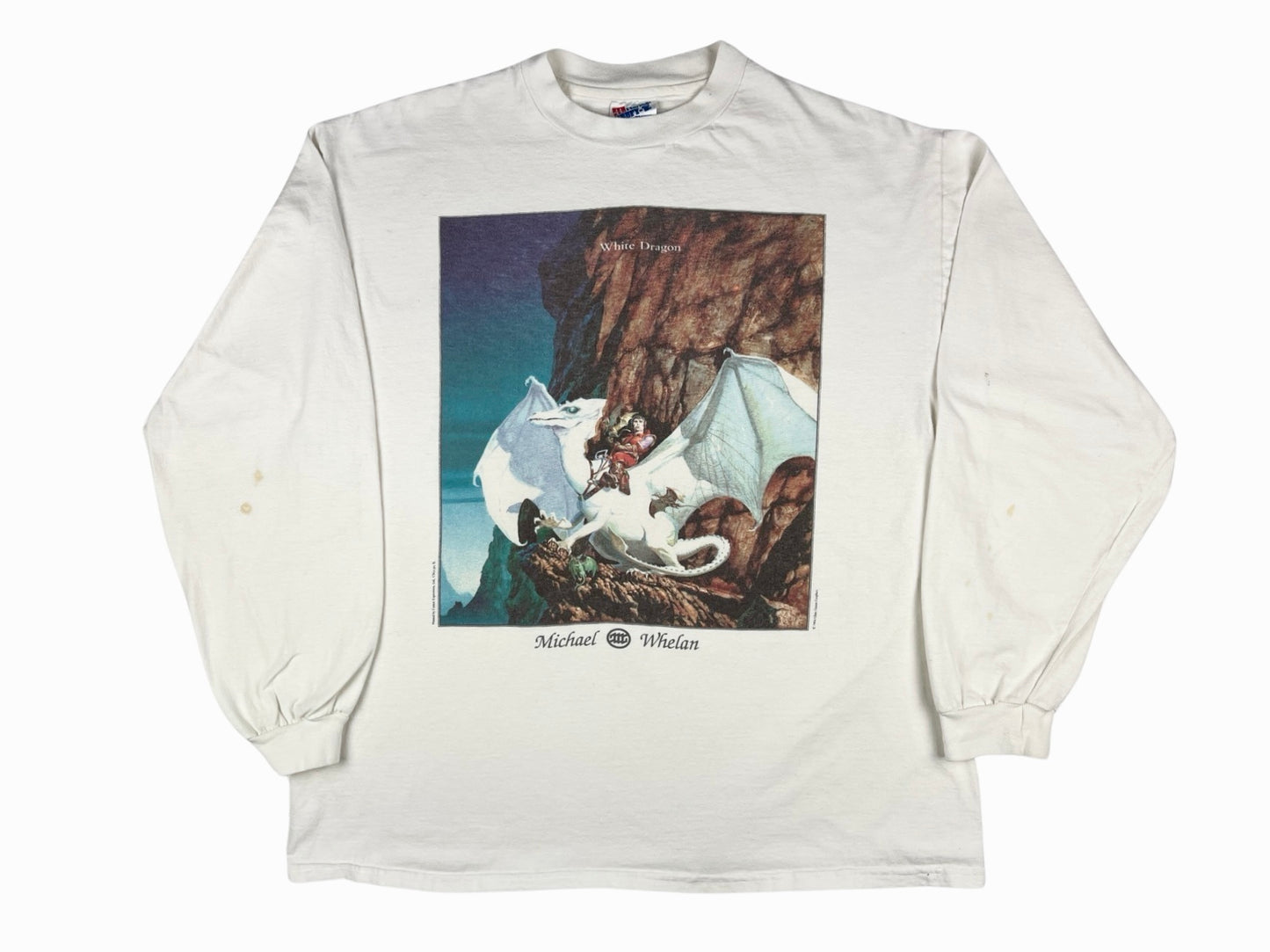 Vintage Michael Whelan White Dragon Art L/S Shirt