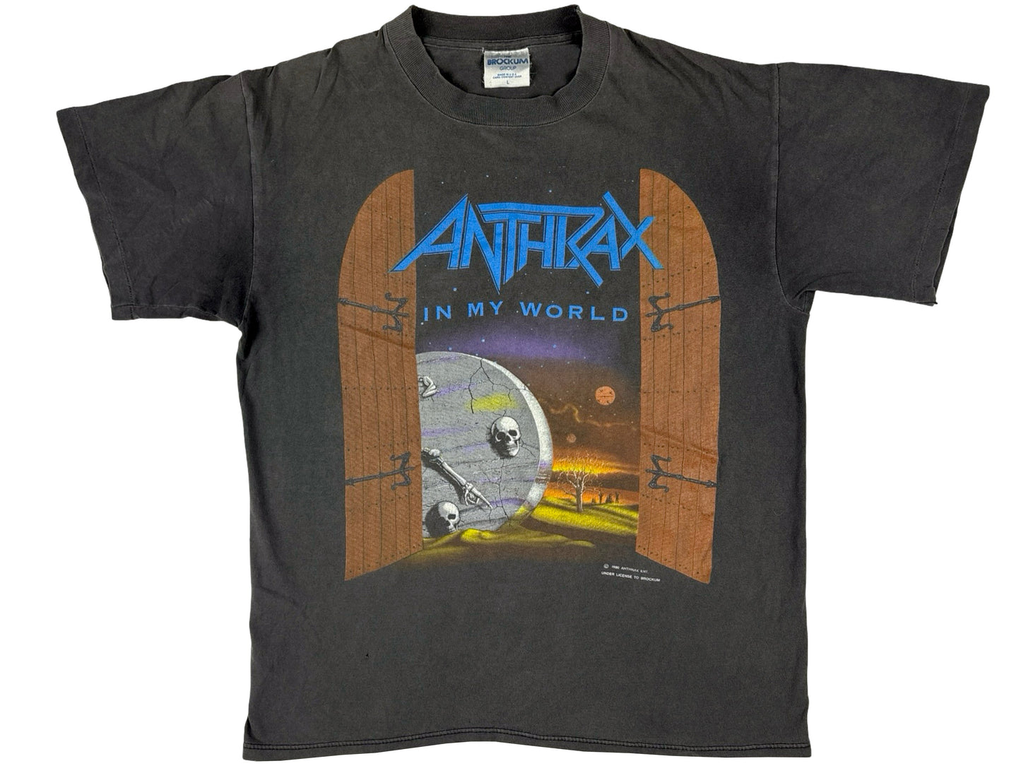 Vintage Anthrax 'In My World' Black T-Shirt 1990 Brockum Heavy Metal