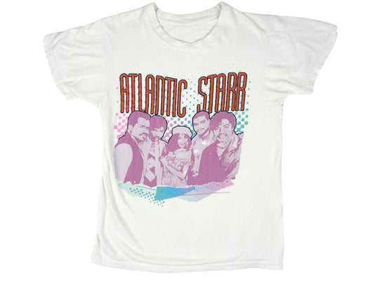 Vintage Atlantic Starr White T-Shirt 80s R&B Hip Hop Rap Tee