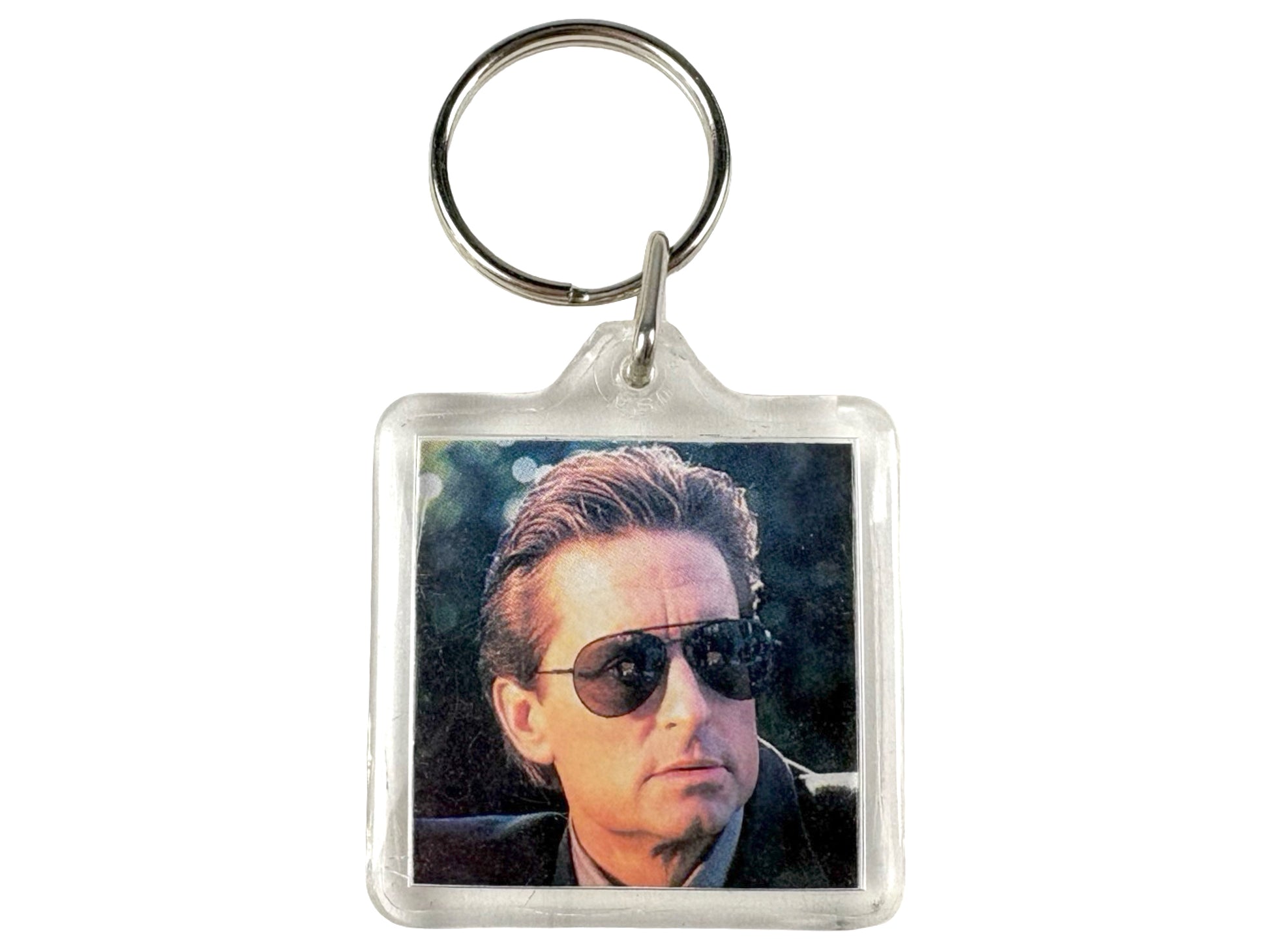 Vintage Basic Instinct Square Key Chain 90s Movie promo Michael Douglas