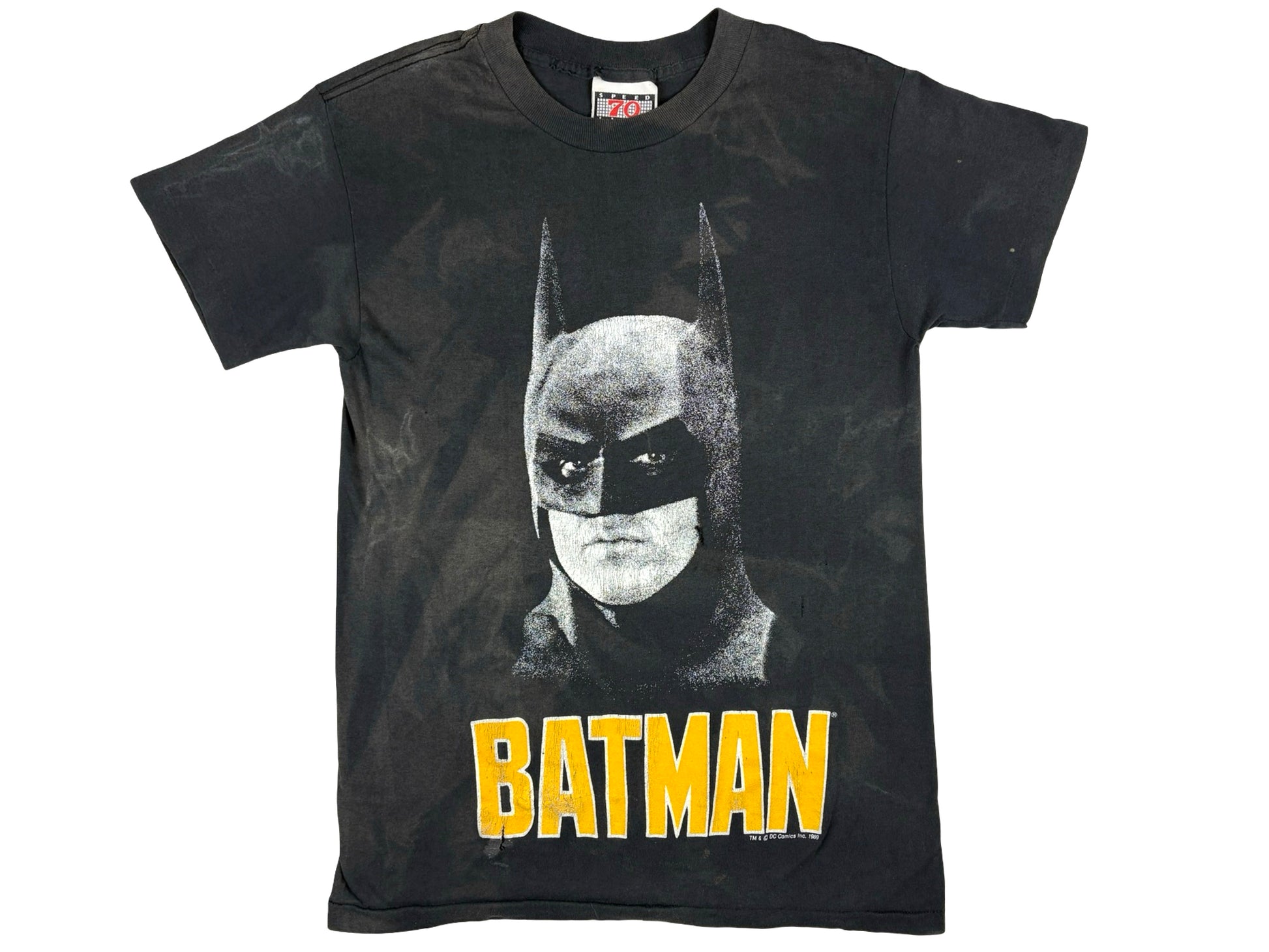 Vintage Batman Michael Keaton Faded T-Shirt Movie 80s Tim BUrton DC Comics Comic Book