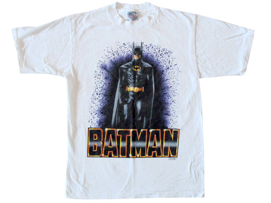 Vintage Batman Movie White T-Shirt Michael Keaton 80s 90s Tim Burton 