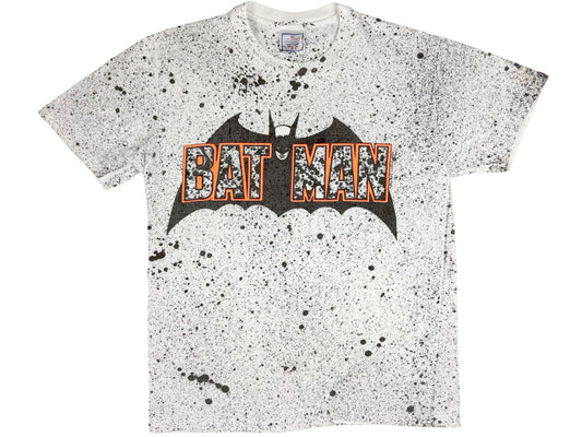 Vintage Batman Splatter Paint T-Shirt DC Comics Comic Book 80s 90s