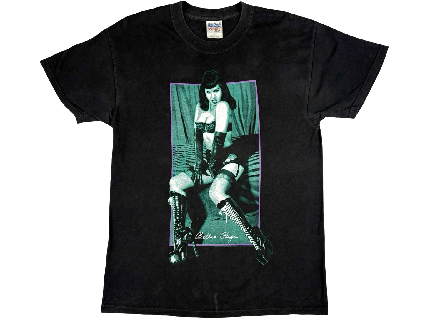 Vintage Bettie Page T-Shirt Photo Pin Up Model 90s y2k