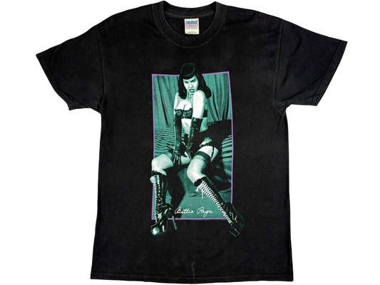 Vintage Bettie Page T-Shirt Photo Pin Up Model 90s y2k