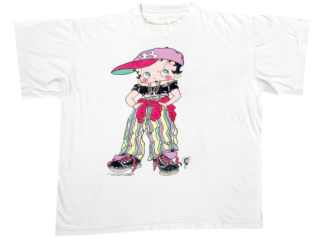 Vintage Betty Boop B-Girl White T-Shirt 90s Changes Cartoon