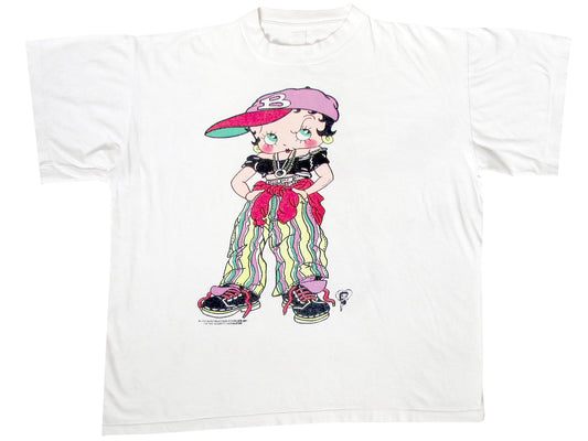 Vintage Betty Boop B-Girl White T-Shirt 90s Changes Cartoon