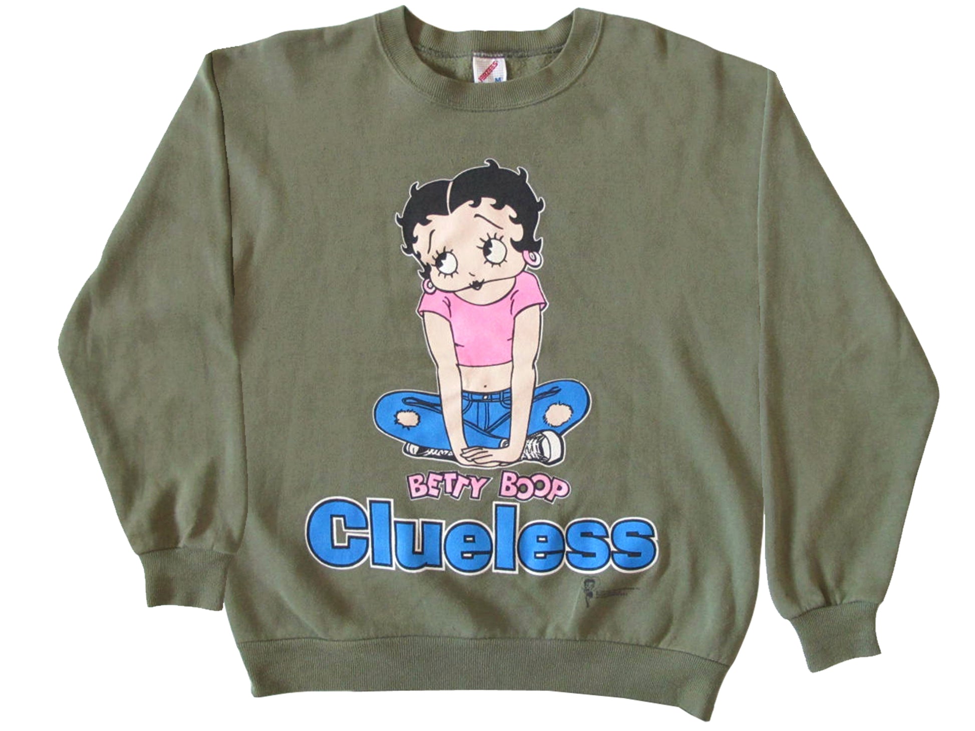 Vintage Betty Boop Clueless Parody Green  Sweatshirt 90s Humor Reference Movie Cartoon
