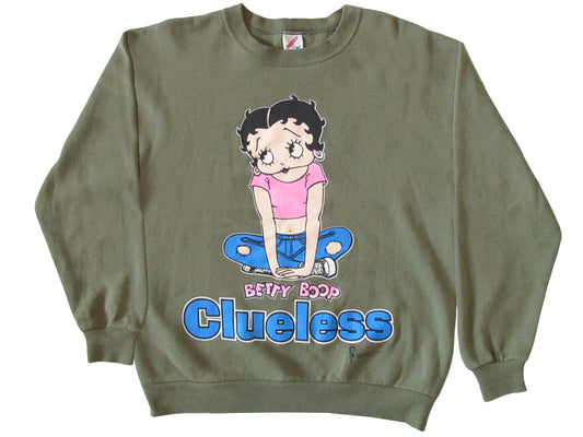 Vintage Betty Boop Clueless Parody Green  Sweatshirt 90s Humor Reference Movie Cartoon