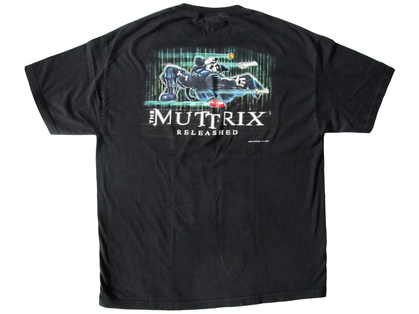 Vintage Big Dogs The Matrix Parody T-Shirt The Muttrix Releashed y2k 