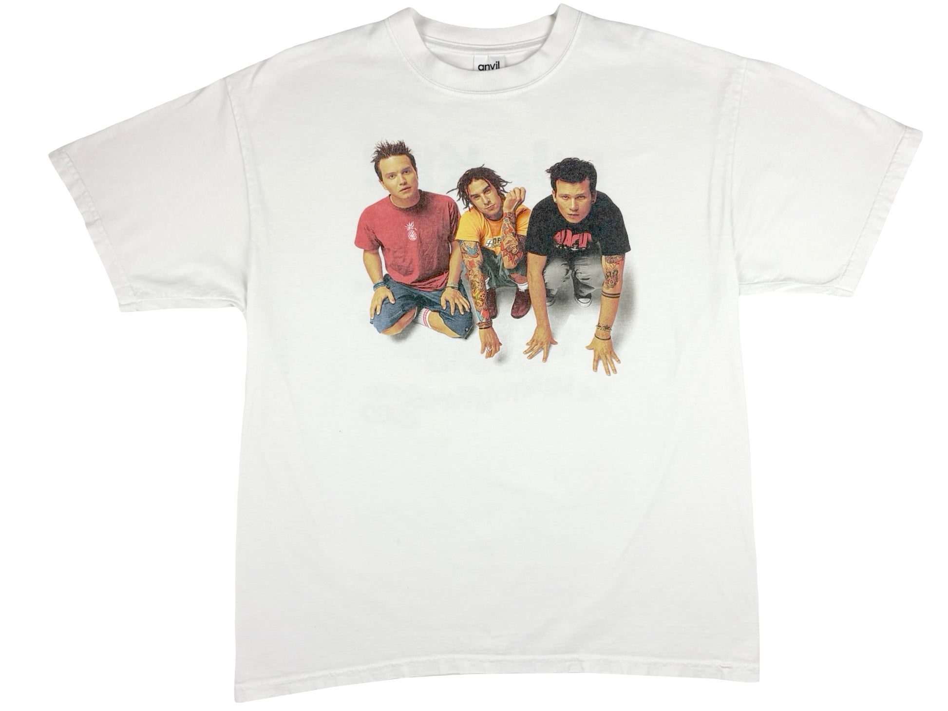 Vintage Blink-182 2000 Tour White T-Shirt Mark Tom And travis Show Photo