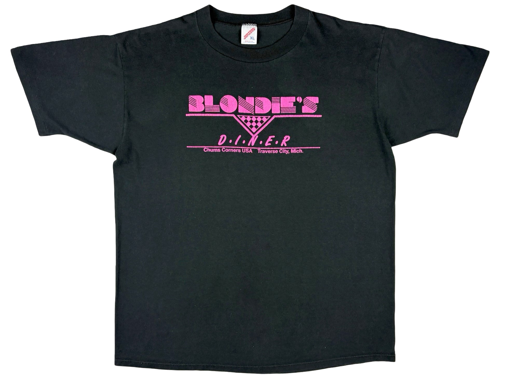 Vintage Blondie's Diner Black T-Shirt 80s Chums Corner USA Traverse City Michigan