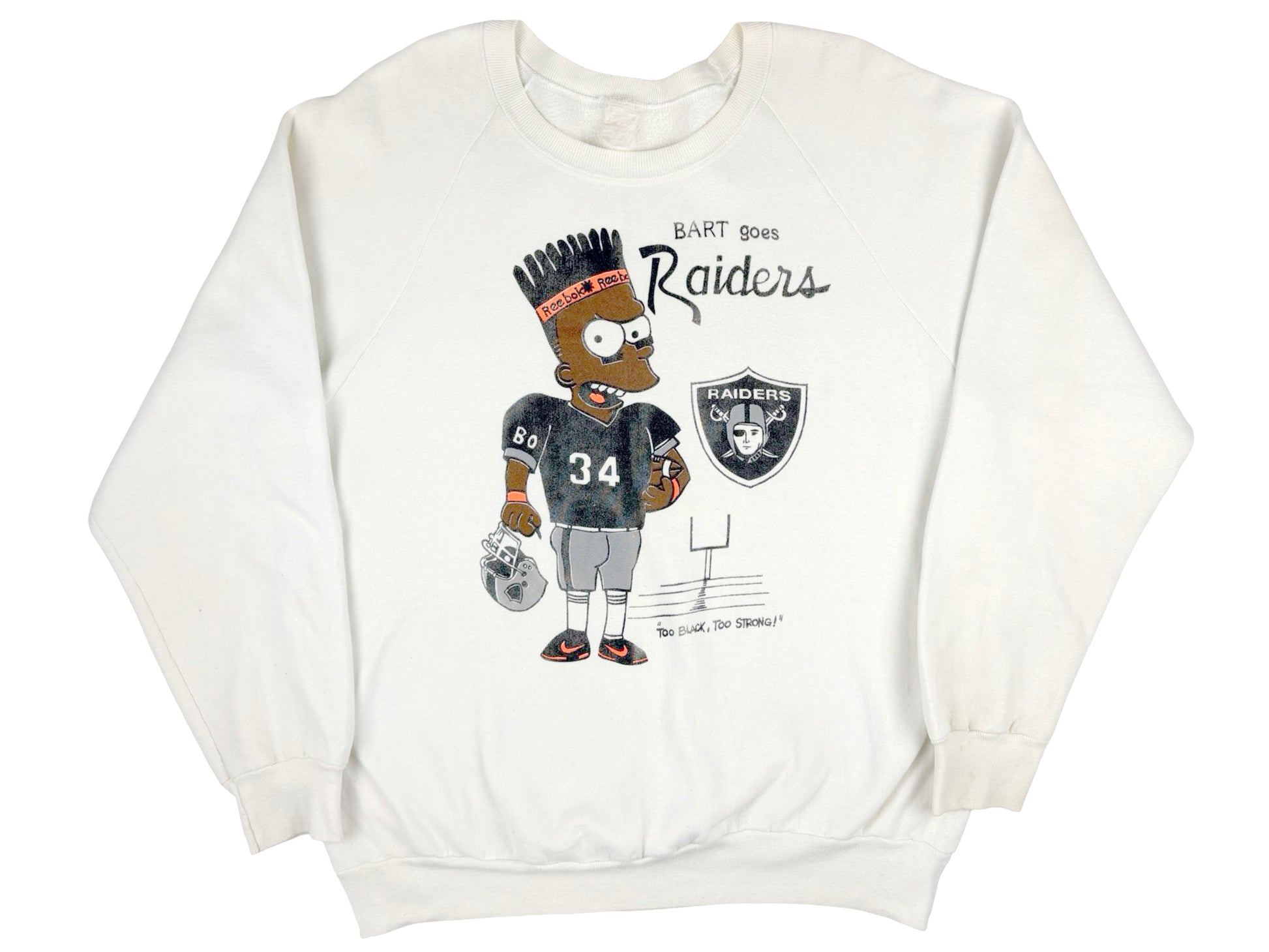 Vintage Bootleg Bart Raiders Sweatshirt Football Oakland Los Angeles Las Vegas 90s Simpsons 
