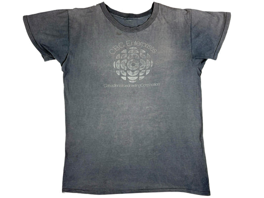 Vintage CBC Enterprises T-Shirt Canadian Broadcasting Corporation Faded black 70s 80s