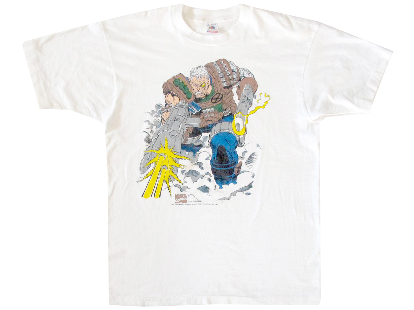 Vintage Cable Marvel Comics 1993 White T-Shirt 90s x-force rob liefeld