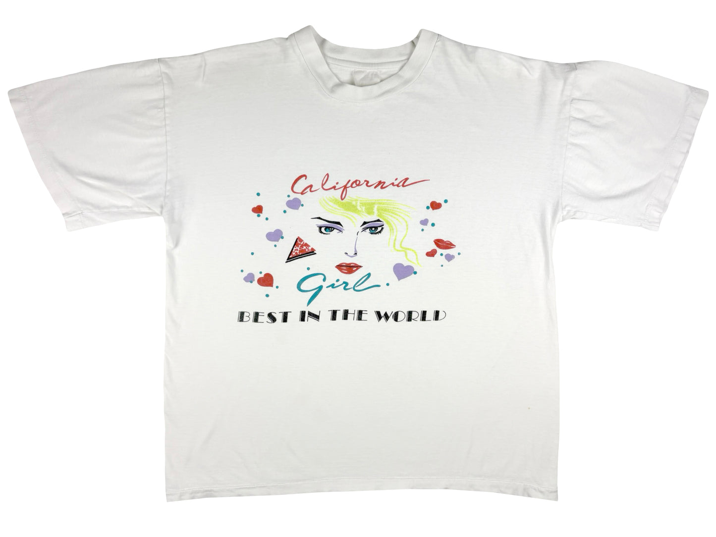Vintage California Girl Best In The World T-Shirt 80s Design Shapes
