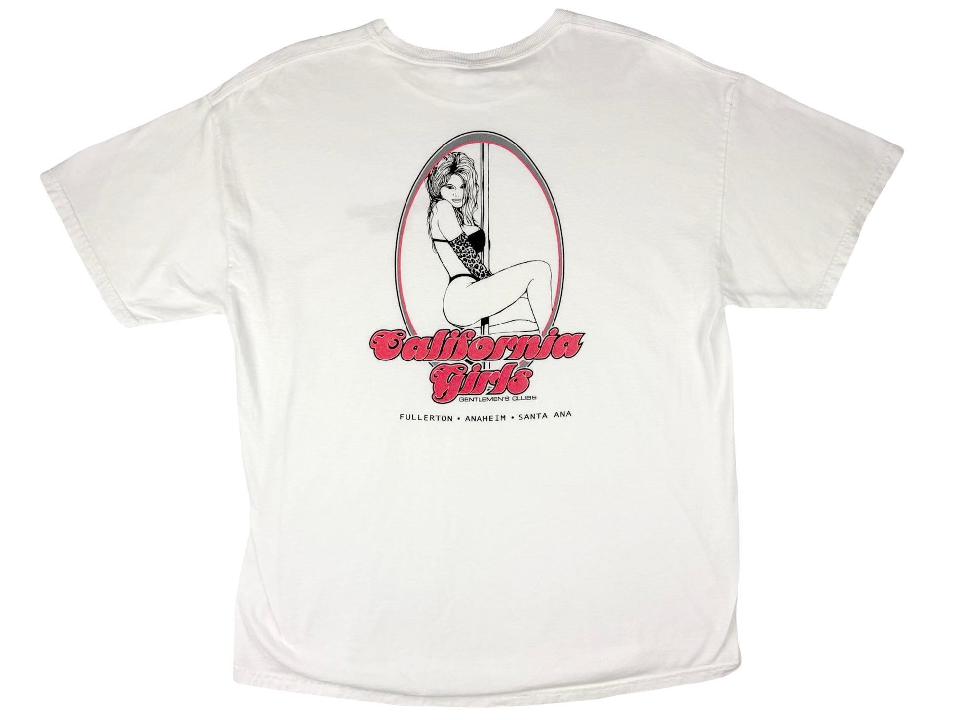 California Girls Strip Club White T-Shirt 90s y2k gentlemans Club Fullerton Anaheim Santa Ana 