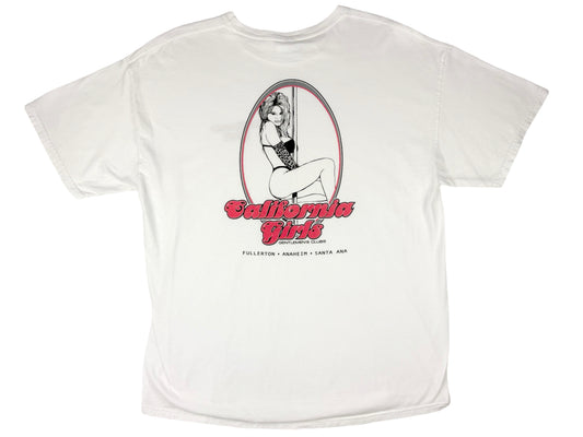 California Girls Strip Club White T-Shirt 90s y2k gentlemans Club Fullerton Anaheim Santa Ana 