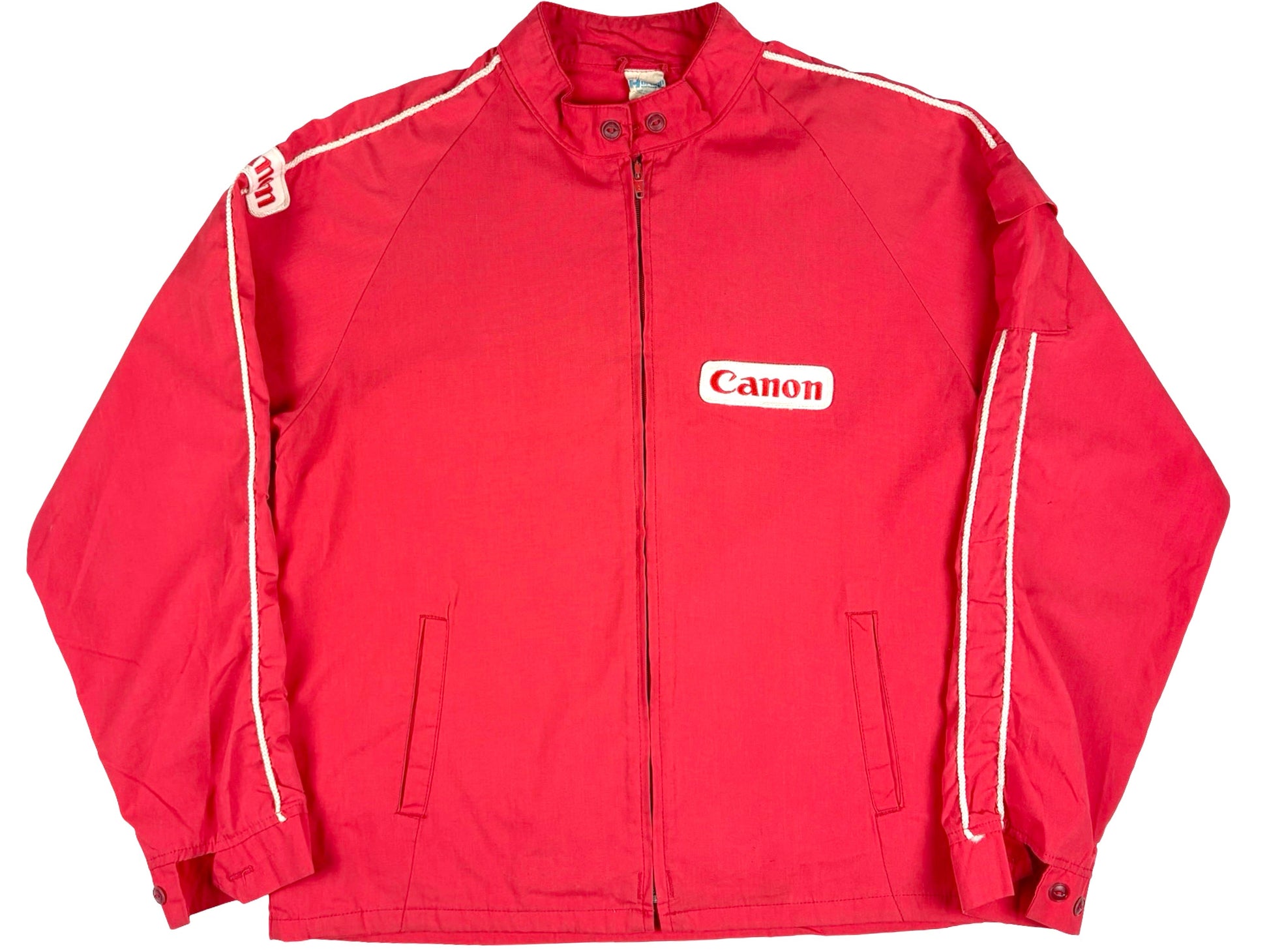 Vintage Canon Racing Red Jacket Photo Photography 708s 80s Car Race 