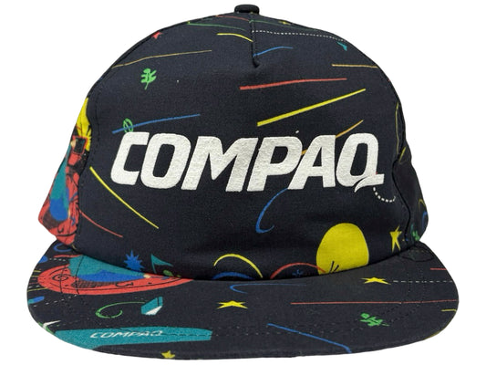 Vintage Compaq Computers All Over Print Hat 90s Screen Saver CPU