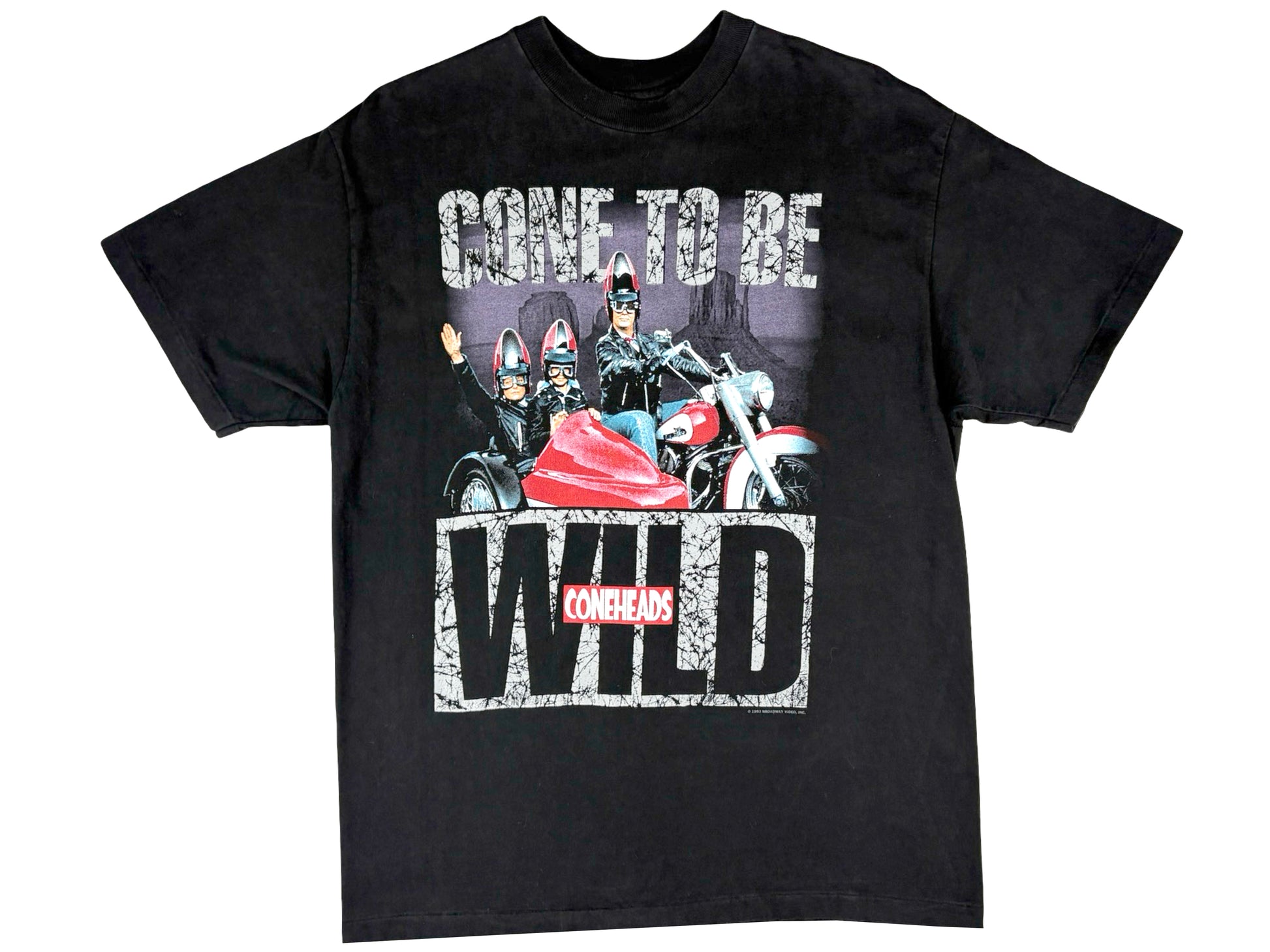 Vintage Coneheads 'Cone To Be Wild' Black T-Shirt 90s SNL Saturday Night Live Movie Cone Heads