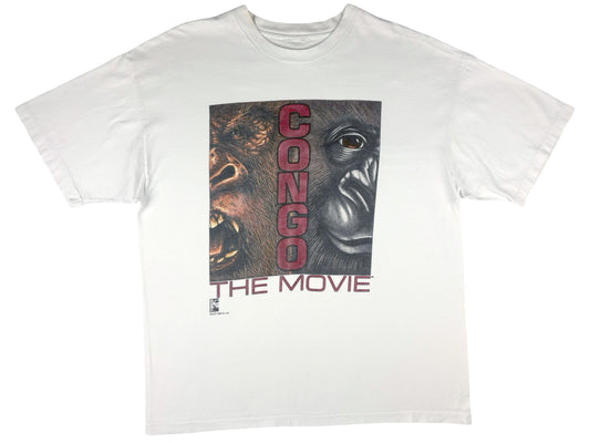 Vintage Congo The Movie White T-Shirt Michael Crichton Action Sci-Fi book 