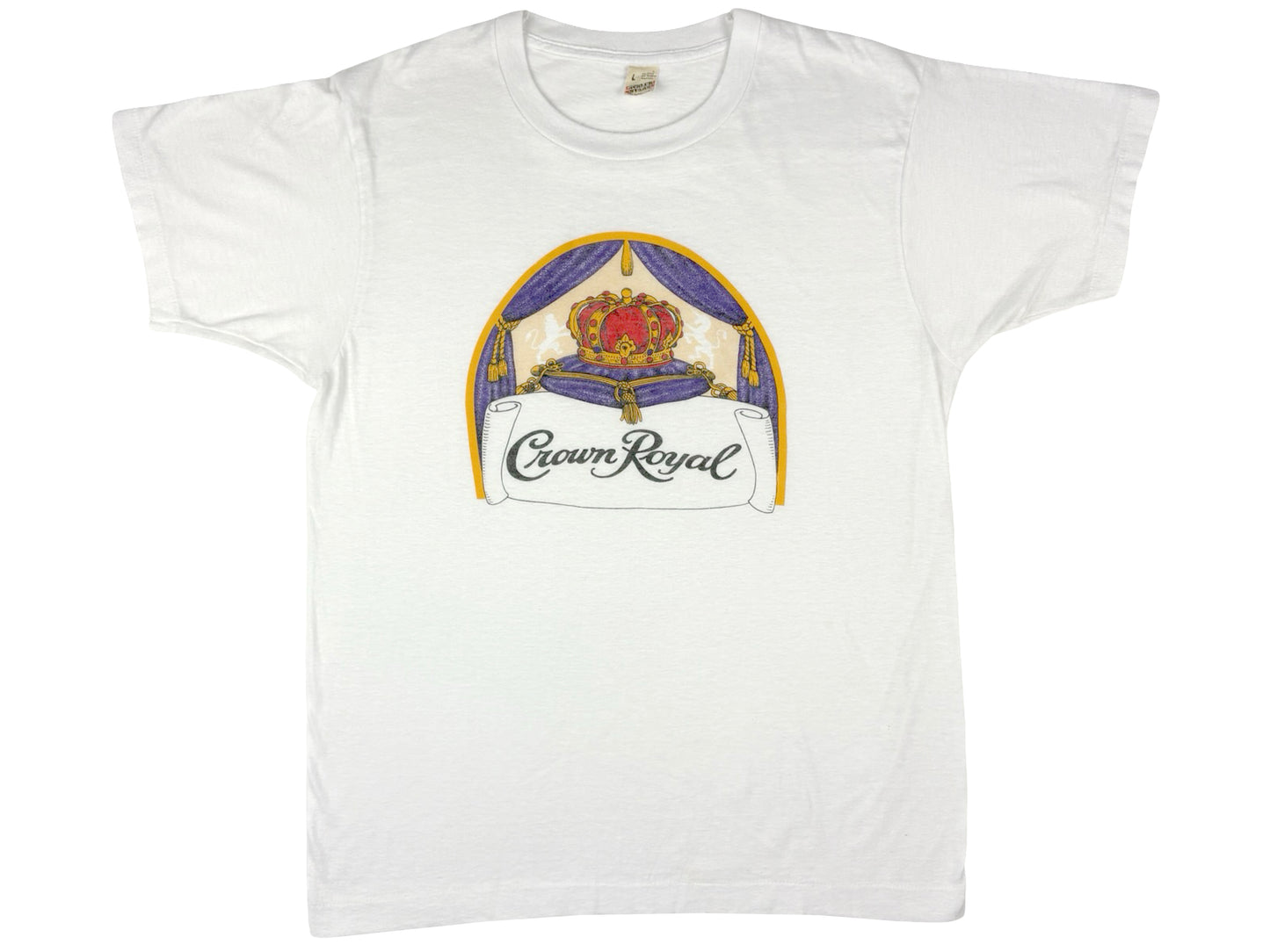 Vintage Crown Royal White T-Shirt Canadian Whisky 0s 90s