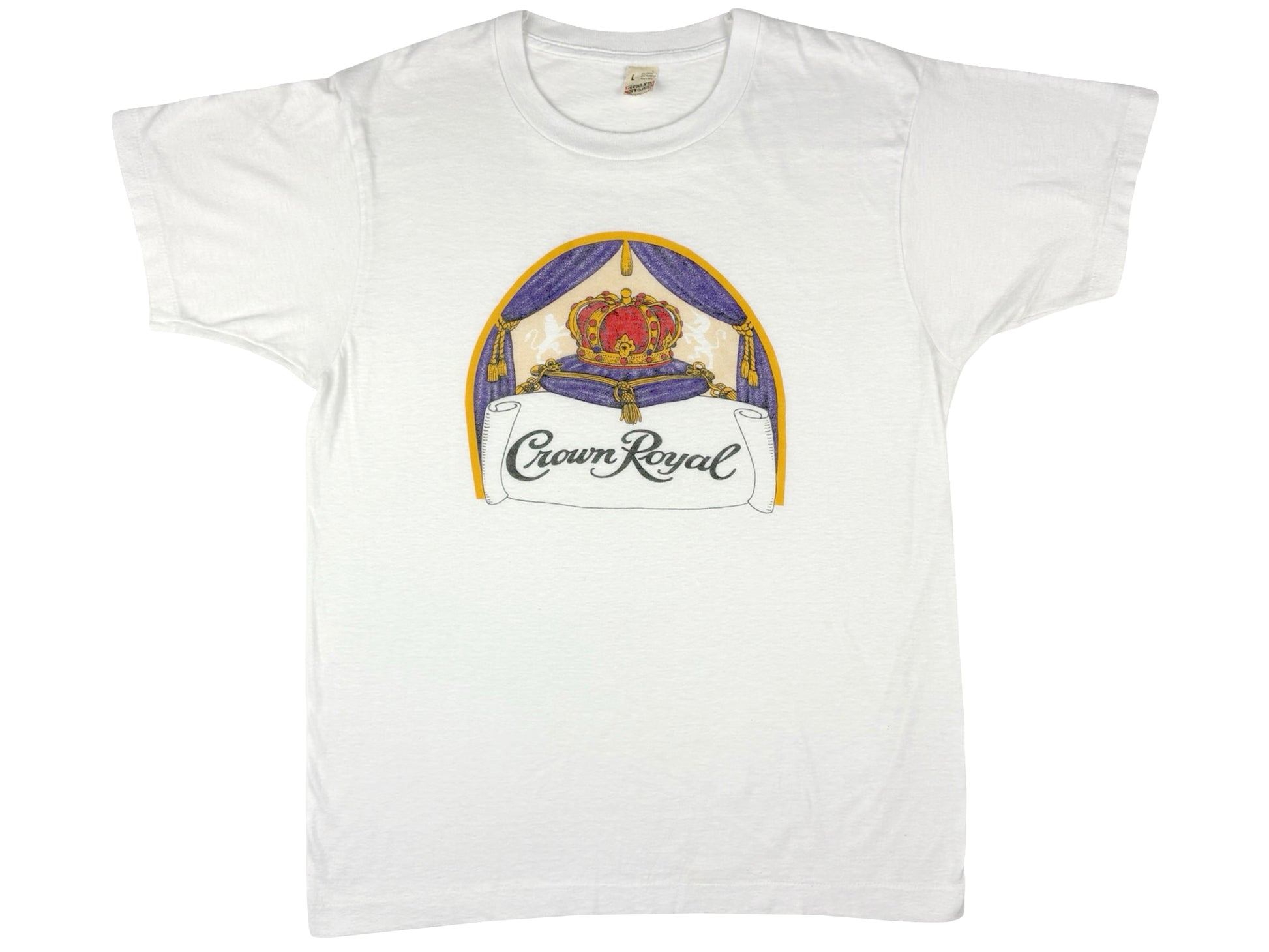 Vintage Crown Royal White T-Shirt Canadian Whisky 0s 90s