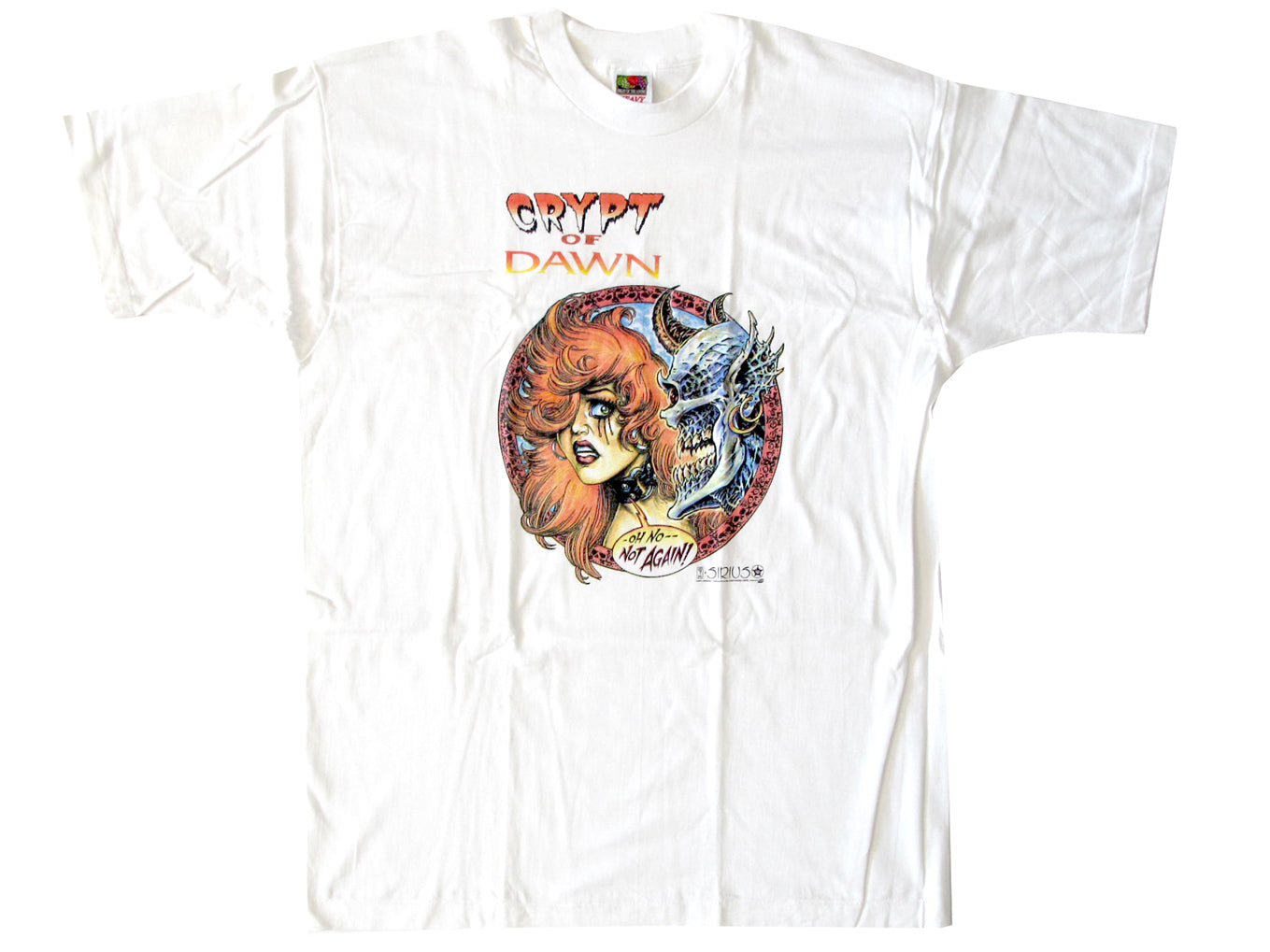 Vintage Crypt Of Dawn White T-Shirt Sirius Comics Comic Book 90s Cry For Dawn