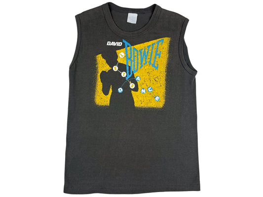 Vintage David Bowie 'Lets Dance' Sleeveless Black T-Shirt 80s Music Band Tee