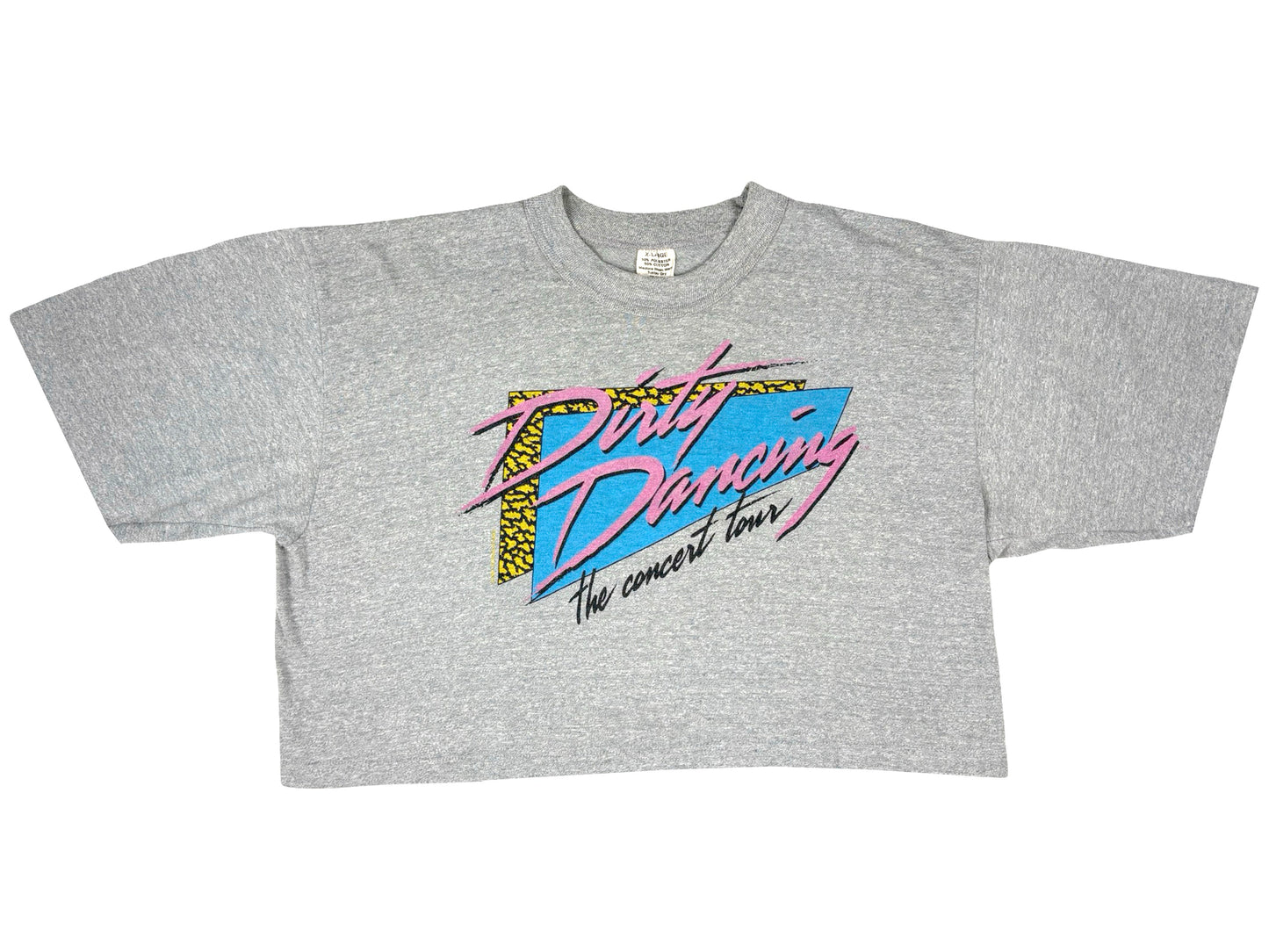 Vintage Dirty Dancing The Concert Tour Cropped Grey T-Shirt