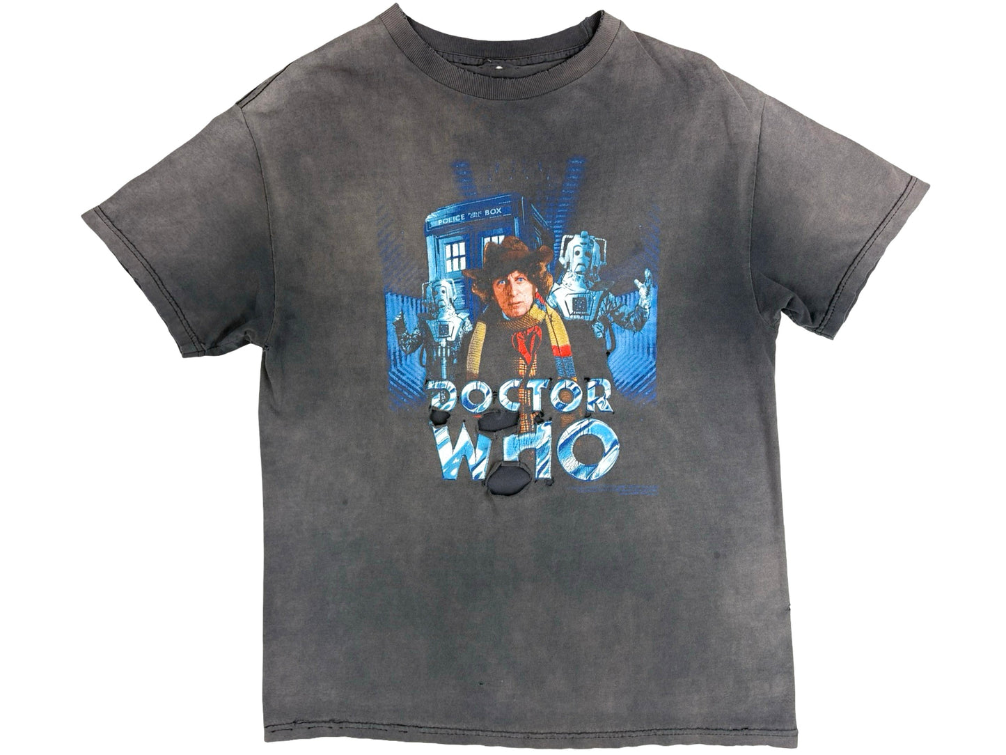 Vintage Doctor Who Thrashed T-Shirt TV SHow Movie UK BBC British Sci-Fi Science Fiction