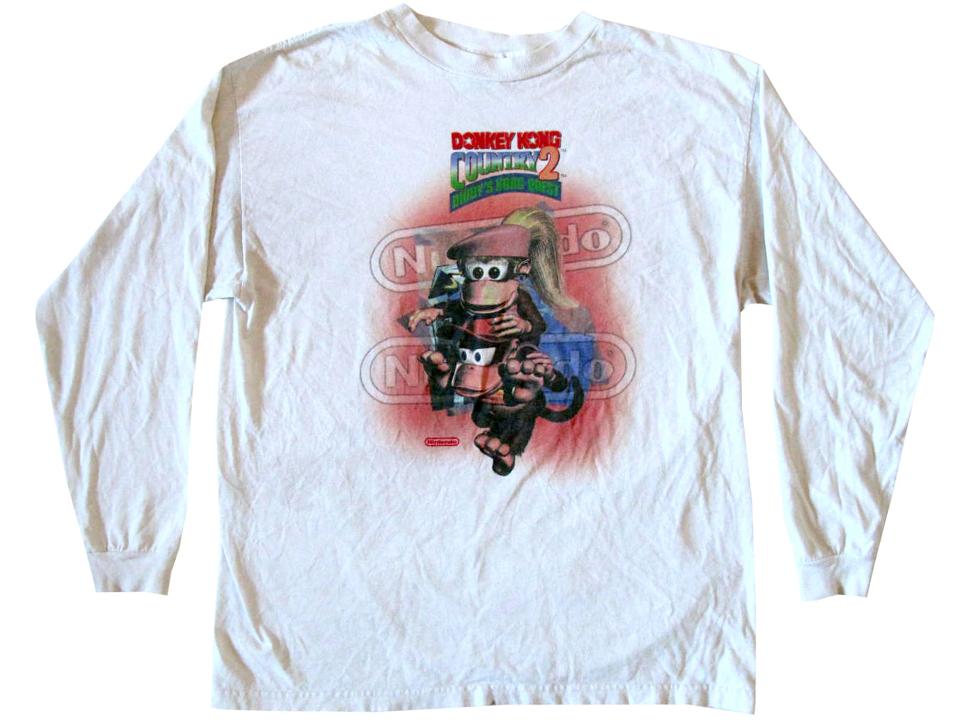 Vintage Donkey Kong Country 2 L/S Shirt Diddys Kong Quest SNES Super Nintendo 90s