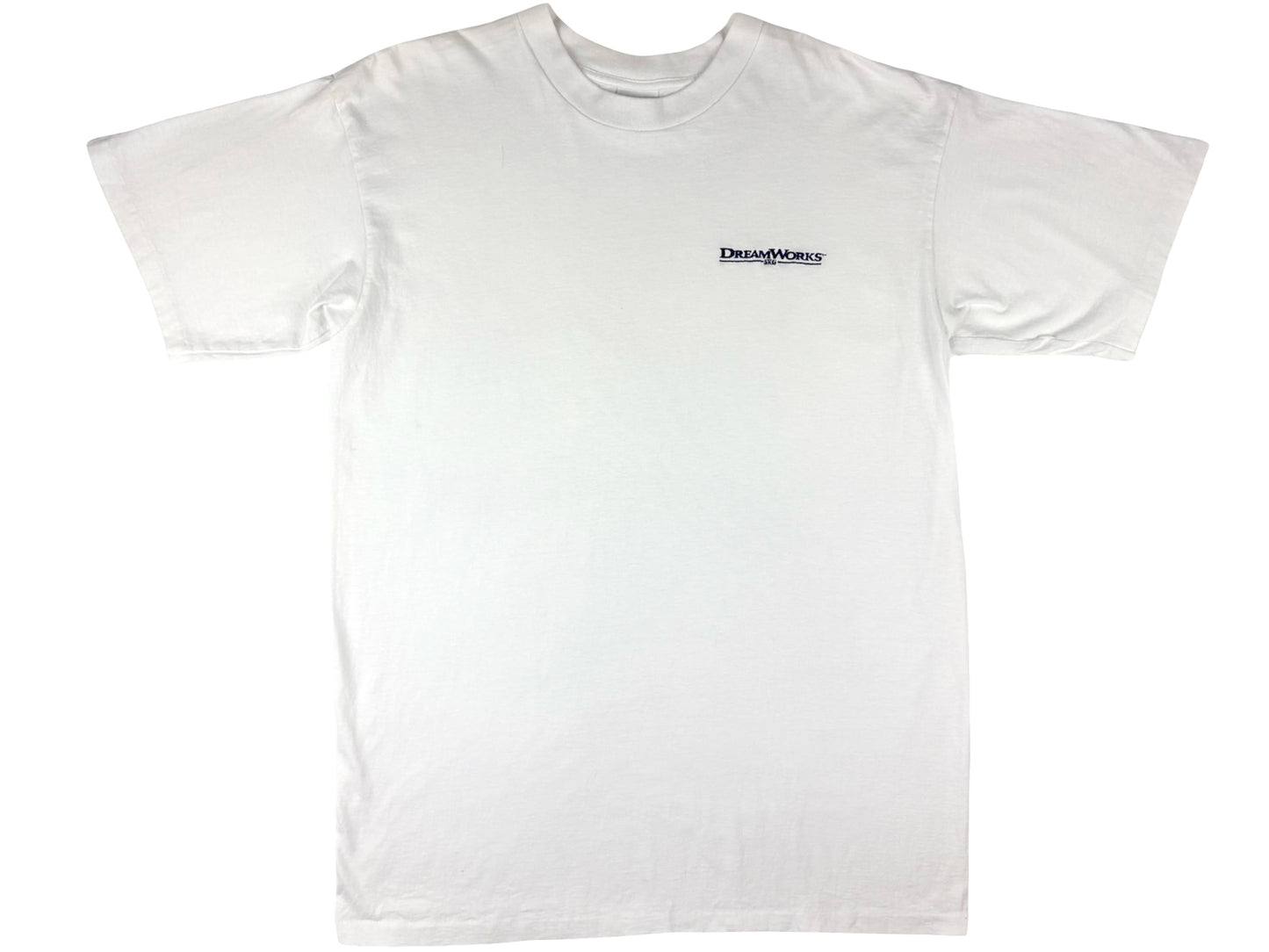 Vintage Dreamworks Embroidered White T-Shirt Animation Studio Cartoon 90s