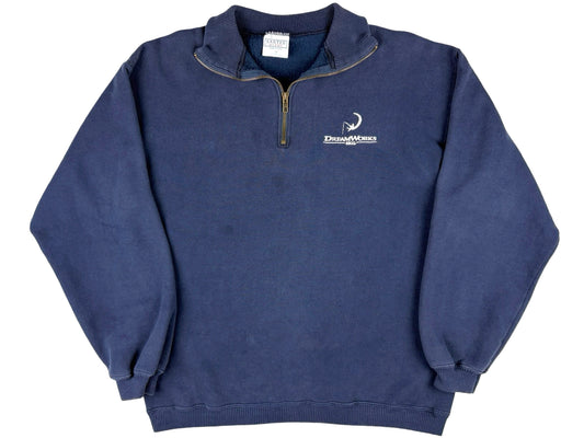 Vintage Dreamworks Embroidered Blue Quarter Zip Sweatshirt 90s y2k