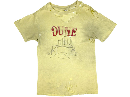 Vintage Dune Book Thrashed Yellow T-Shirt 70s Frank Herbert Sci-Fi Science Fiction