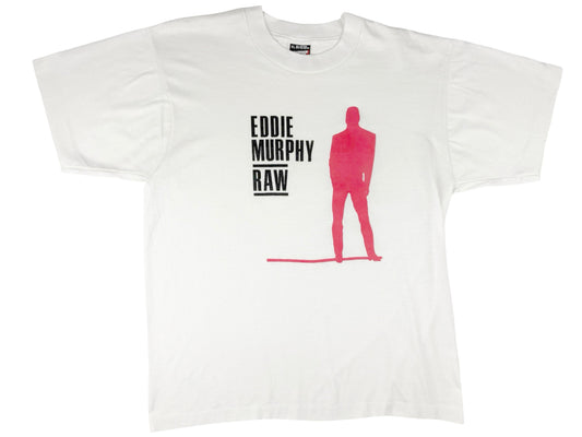 Vintage Eddie Murphy 'Raw' White T-Shirt 80s Comedy Stand Up 