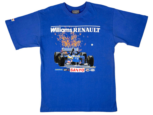Vintage Formula 1 Williams Renault Blue T-Shirt Car auto racing race 