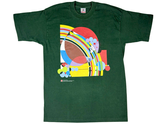 Vintage Frank Lloyd Wright 'March Balloons' Green T-Shirt Art Design Architecture 90s FLW
