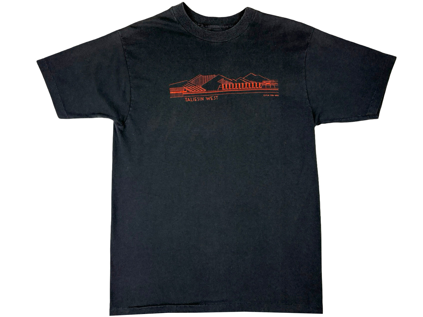 Vintage Frank Lloyd Wright Taliesin West Black T-Shirt 80s Architecture house Design Art
