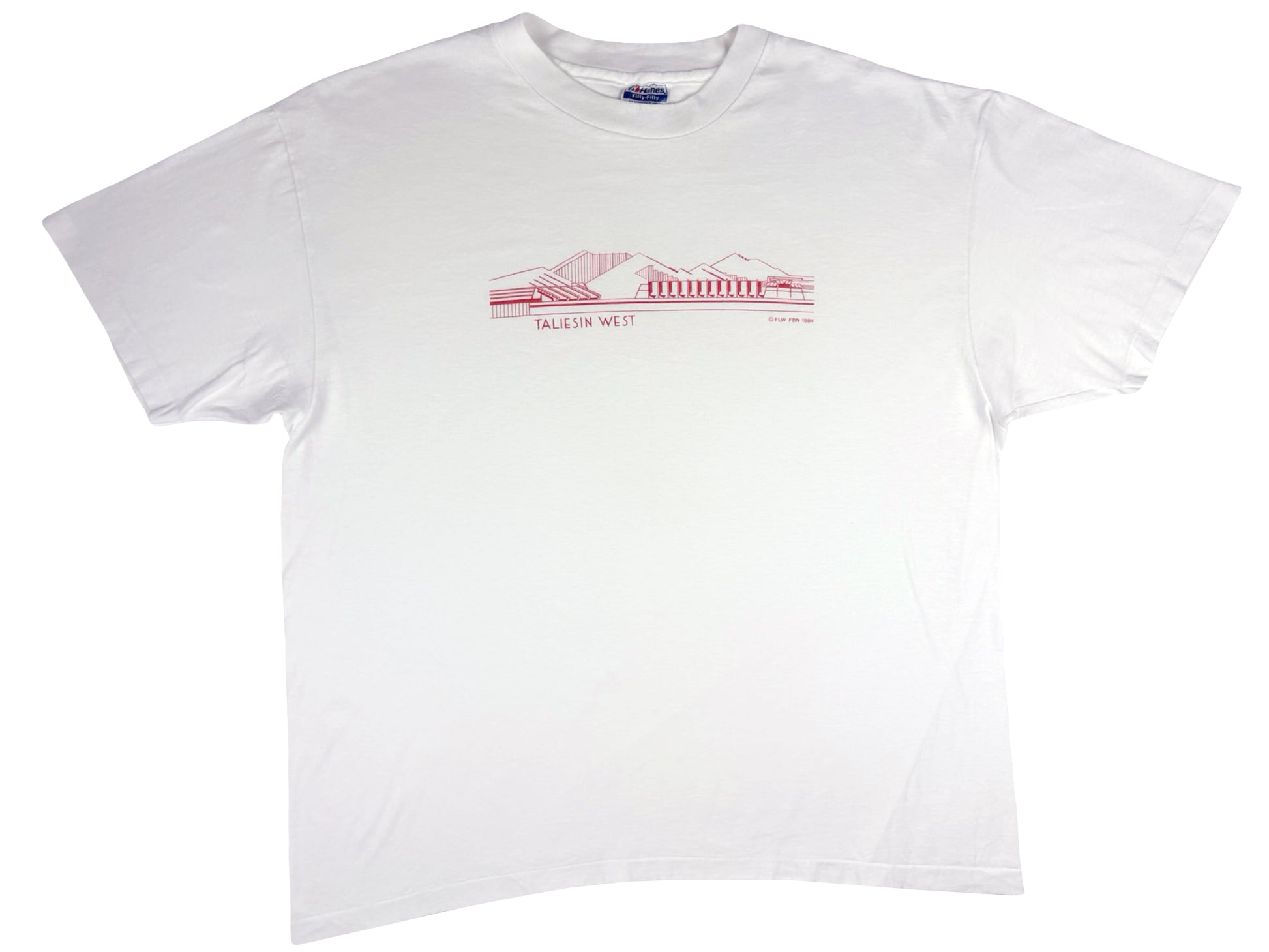 Vintage Frank Lloyd Wright Taliesin West White T-Shirt 80s 90s Architect Architecture