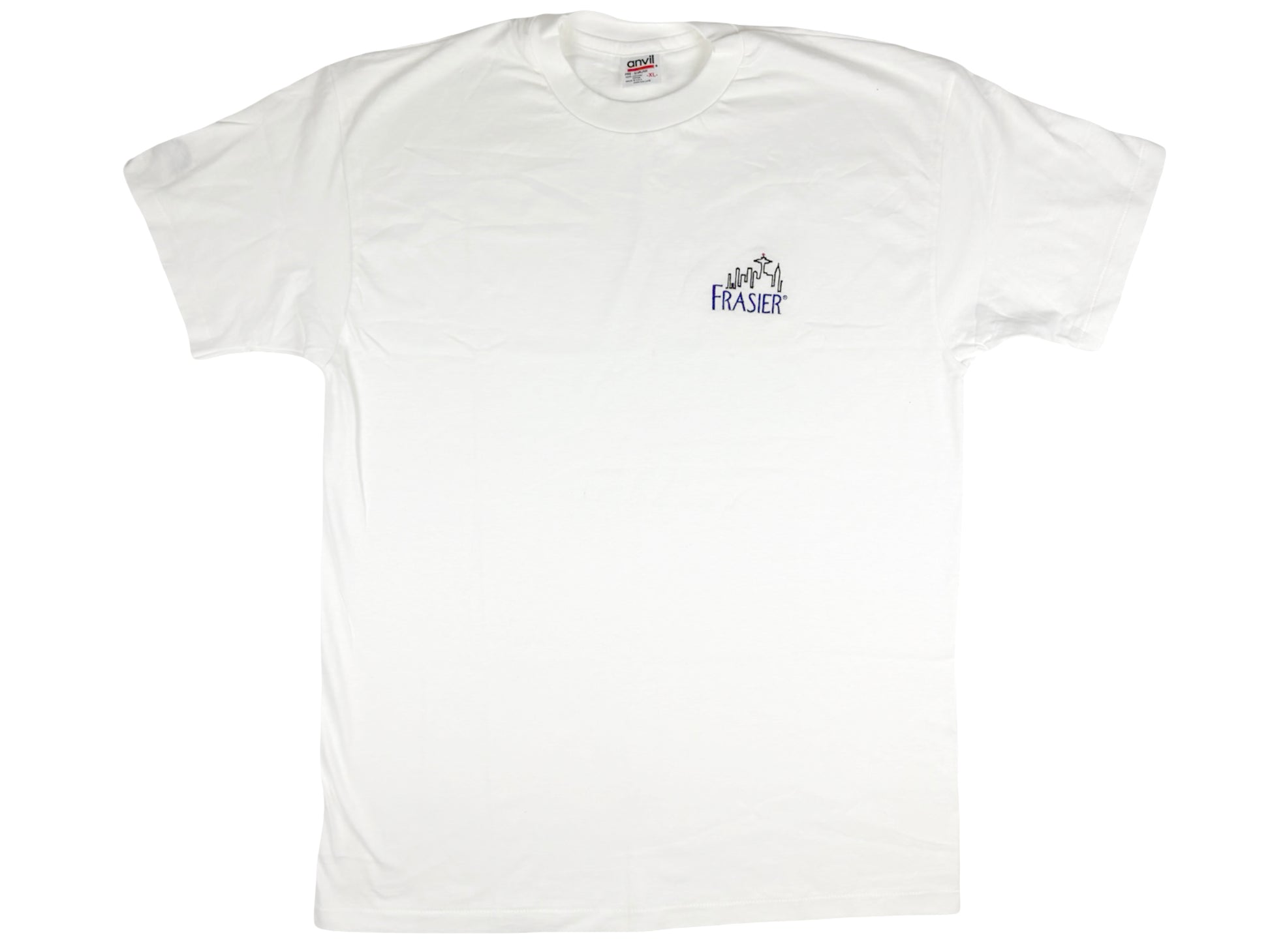Vintage Frasier Embroidered White T-Shirt 90s TV Show Comedy Cheers