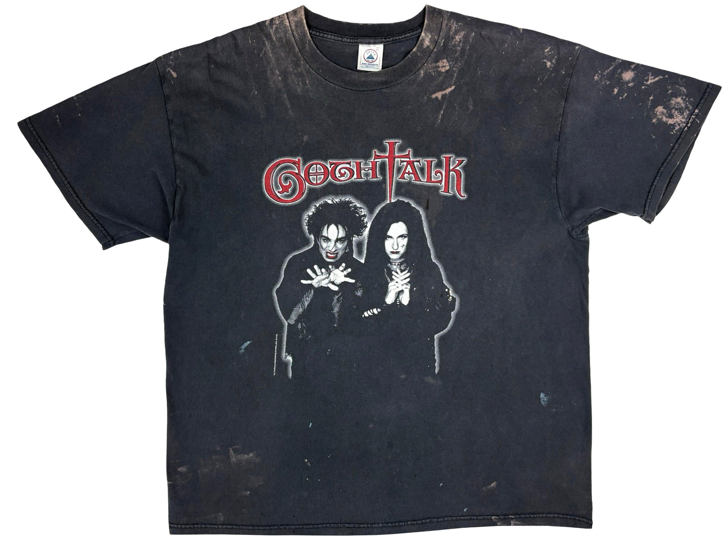 Vintage Goth Talk Thrashed Black T-Shirt 90s Comedy SNL Saturday Night Live 