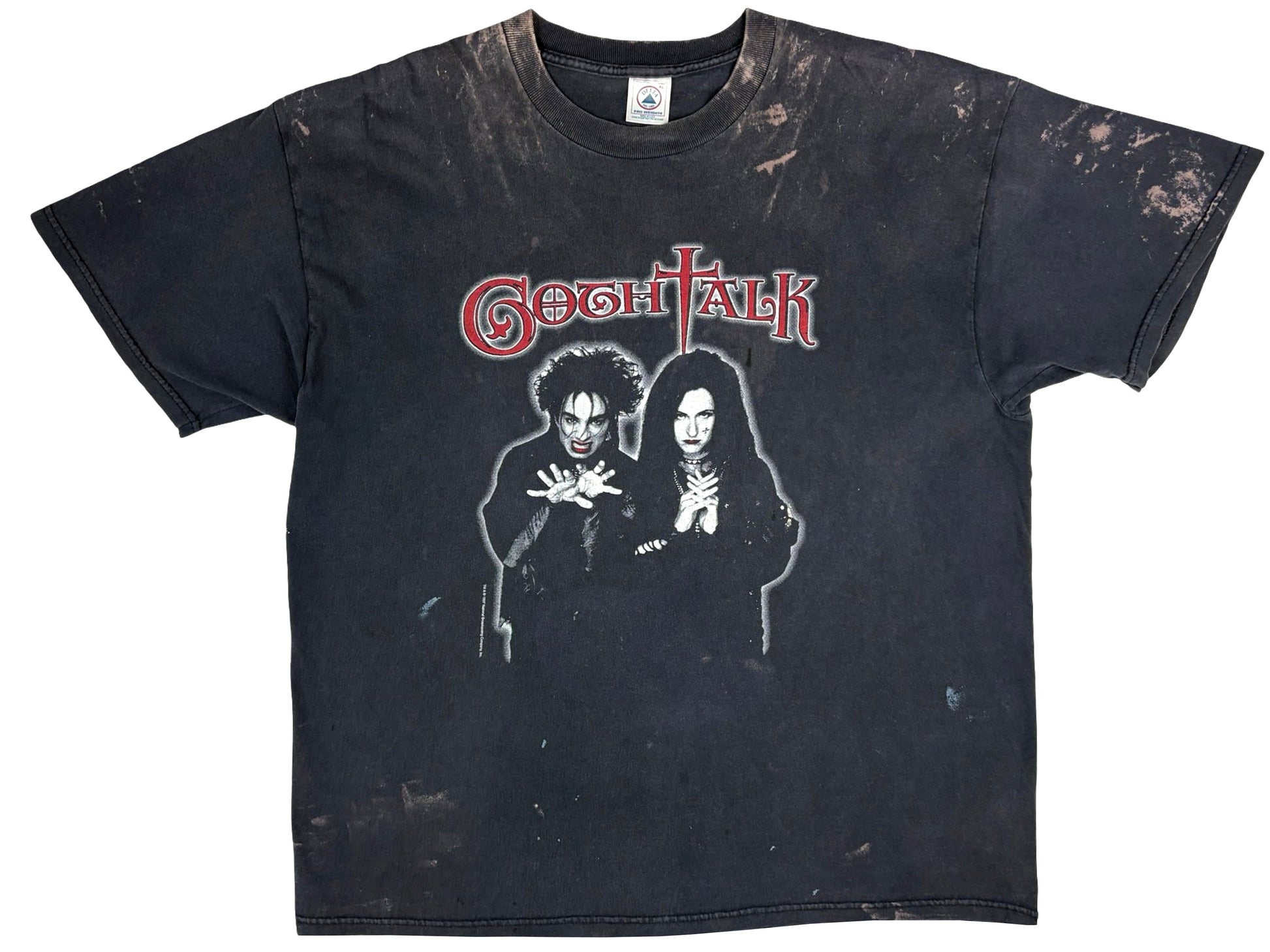 Vintage Goth Talk Thrashed Black T-Shirt 90s Comedy SNL Saturday Night Live 