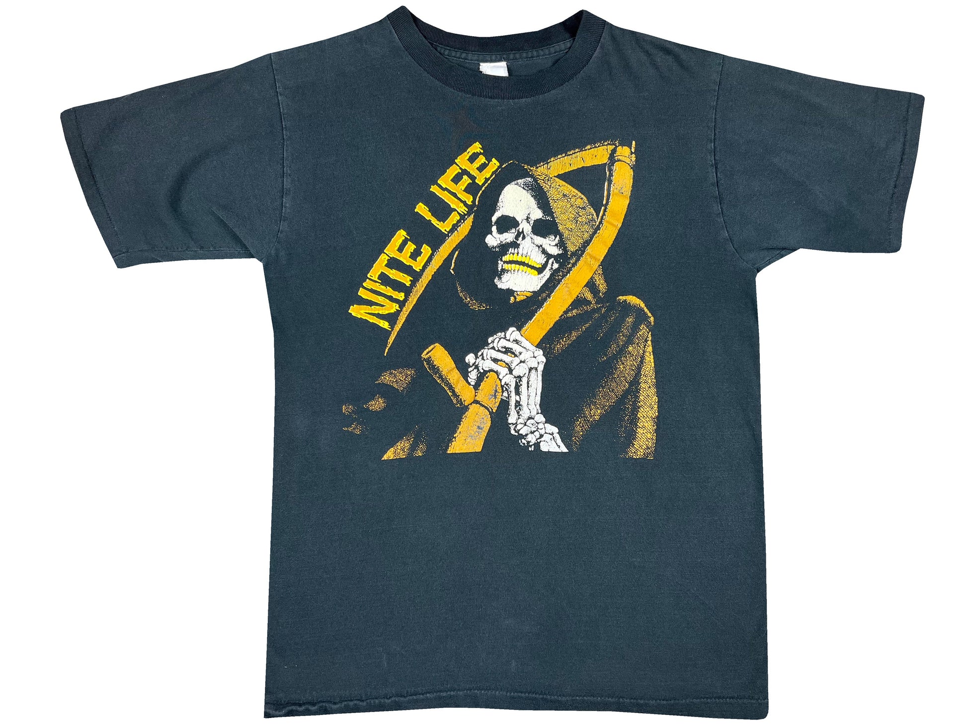 Vintage Grim Reaper Nite Life Black T-Shirt Death 80s 90s