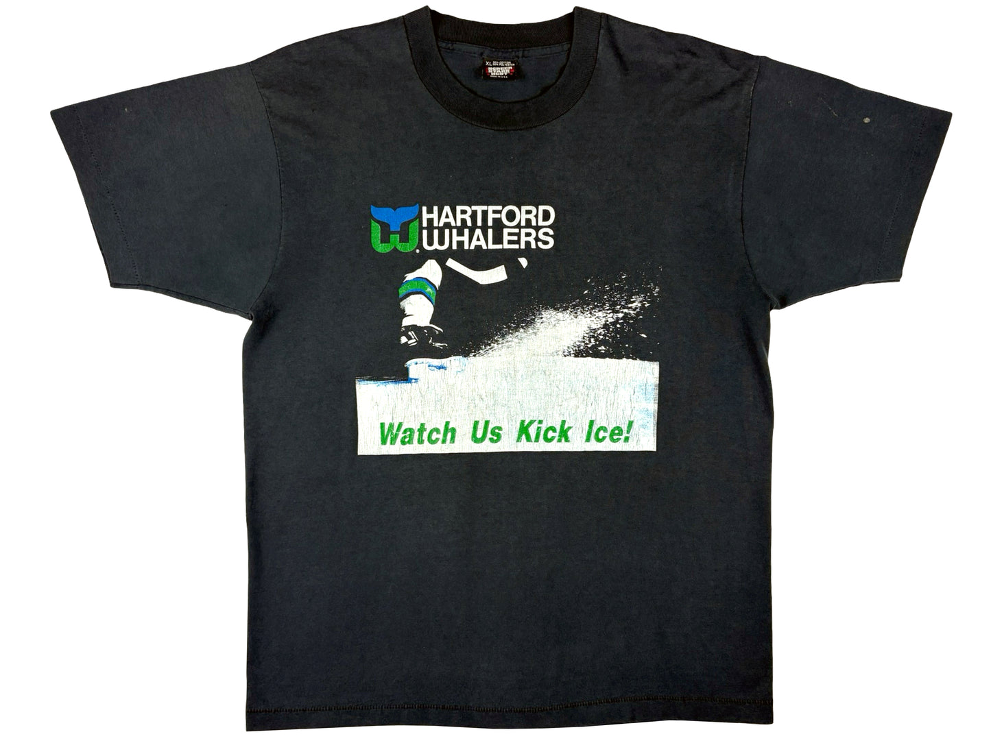Vintage Hartford Whalers Black T-Shirt NHL Hockey Connecticut 80s 90s Sportswear