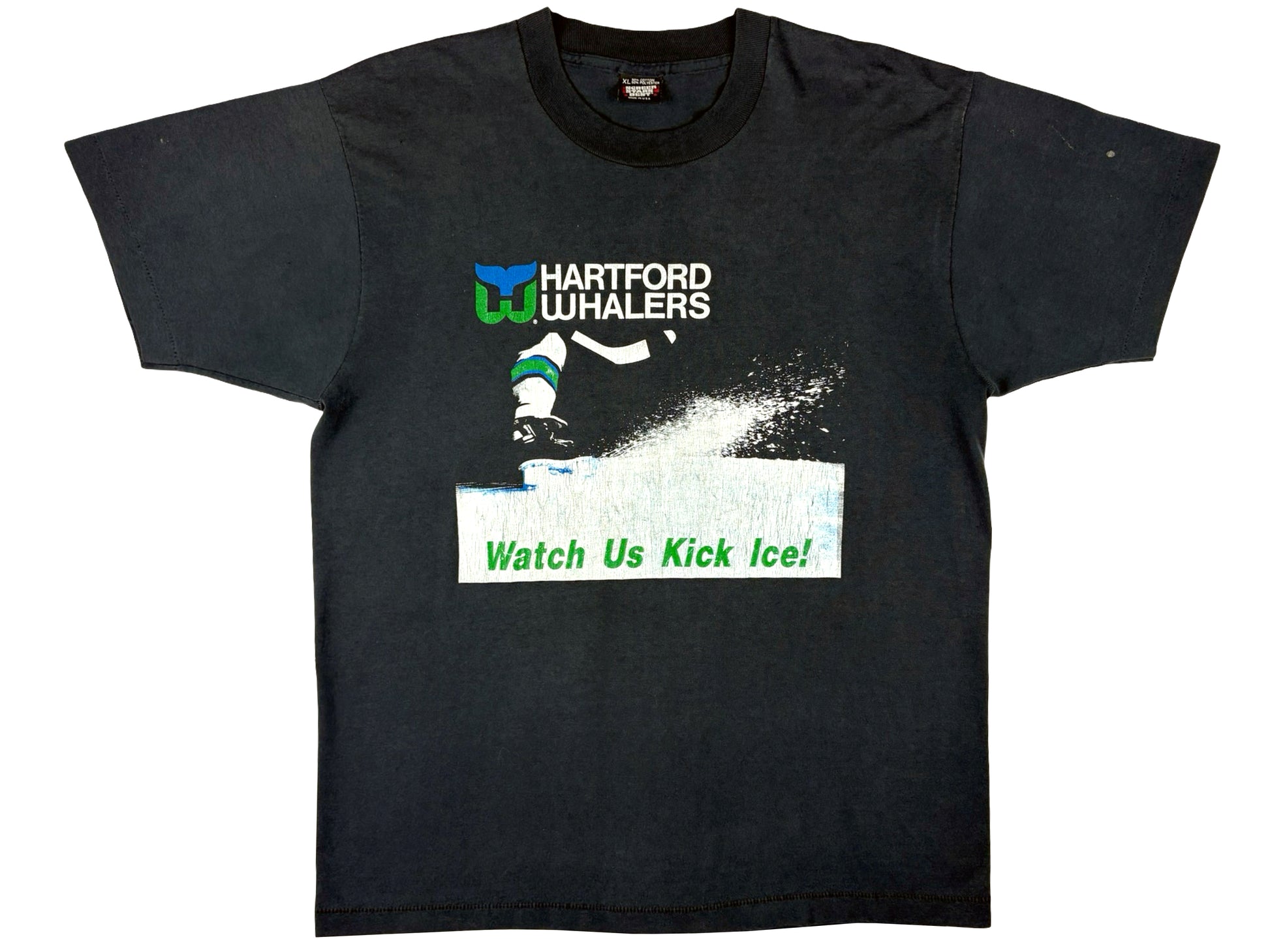 Vintage Hartford Whalers Black T-Shirt NHL Hockey Connecticut 80s 90s Sportswear