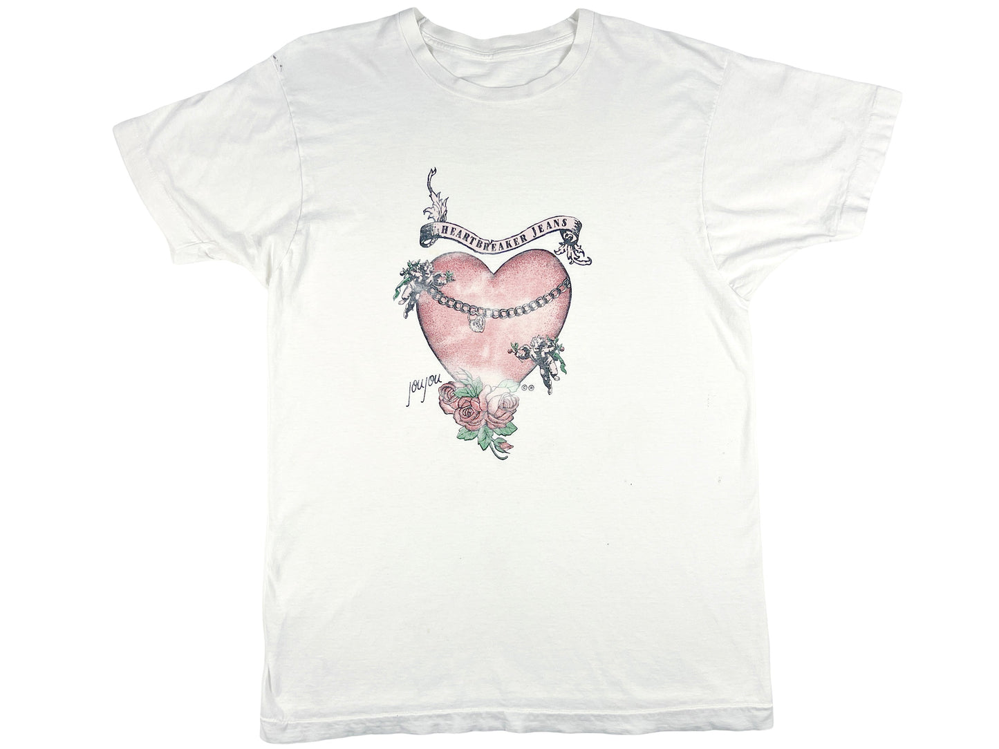 Vintage Heartbreaker Jeans Joujou White T-Shirt 80s 90s